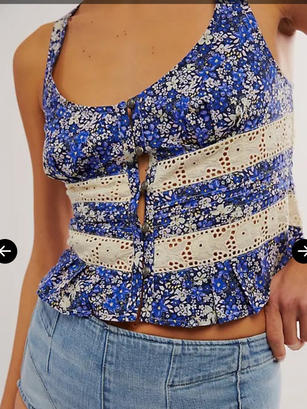 Free People Kiana lace printed tank
